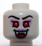 Lego White Female Alien Vampire Head Lavender Eye Shadow Medium Lavender Lips