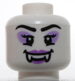 Lego White Female Alien Vampire Head Lavender Eye Shadow Medium Lavender Lips