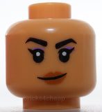 Lego Head Female Black Eyebrows Medium Lavender Eye Shadow Crooked Smile
