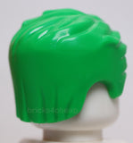Lego Bright Green Hair Swept Left Tousled with Slight Widows Peak Short Side