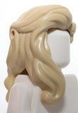 Lego Tan Mini Doll Hair Female Long, Parted on Left Lock over Right Shoulder