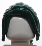Lego Dark Green Minifigure Hair Female Ponytail Long with Side Bangs