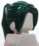 Lego Dark Green Minifigure Hair Female Ponytail Long with Side Bangs