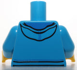 Lego Dark Azure Torso Hoodie Zipper over Lime Green Striped Shirt Pattern