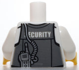 Lego Torso Dark Bluish Gray Body Armor Vest over Shirt Tie ID Badge Security
