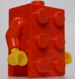Lego Reddish Orange Torso 2 x 3 Brick Costume Reddish Orange Arms Yellow Hands