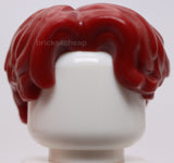 Lego Dark Red Minifigure Hair Short Wavy Parted on Right