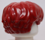 Lego Dark Red Minifigure Hair Short Wavy Parted on Right