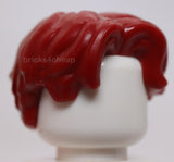 Lego Dark Red Minifigure Hair Short Wavy Parted on Right