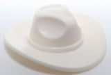 Lego White Minifig Headgear Hat Very Wide Brim Outback Style Fedora