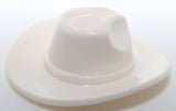 Lego White Minifig Headgear Hat Very Wide Brim Outback Style Fedora