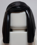 Lego Black Minifigure Hair Female Long Straight with Left Side Part