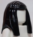 Lego Black Minifigure Hair Female Long Straight with Left Side Part