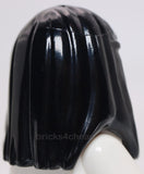 Lego Black Minifigure Hair Female Long Straight with Left Side Part