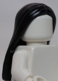 Lego Black Minifigure Hair Female Long and Straight with Center Part