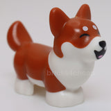 Lego Dog Mini Doll Style Corgi Molded White Lower Body Face Printed Black Nose