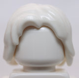 Lego White Minifig Hair Mid Length Tousled with Center Part