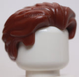 Lego Reddish Brown Minifigure Hair Swept Back Slight Widows Peak Short Sidebruns