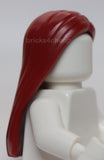 Lego Dark Red Hair Female Long and Straight with Center Part