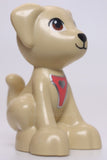 Lego Dog Mini Doll Style Labrador Labradoodle, Sitting Black Nose Mouth