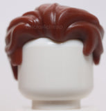 Lego Reddish Brown Minifigure Hair Swept Back Slight Widows Peak Short Sidebruns