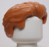 Lego Medium Nougat Minifigure Hair Swept Back Slight Widows Peak Short Sidebruns