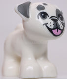 Lego Dog Mini Doll Style Pug Standing Black Nose Dark Bluish Gray Ears Spots