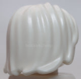 Lego White Minifig Hair Mid Length Tousled with Center Part