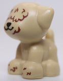 Lego Dog Mini Doll Style Puppy Standing Small Black Nose Mouth Hair Over Eyes