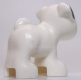 Lego Dog Mini Doll Style Pug Standing Black Nose Dark Bluish Gray Ears Spots