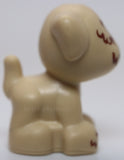 Lego Dog Mini Doll Style Puppy Standing Small Black Nose Mouth Hair Over Eyes