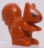 Lego Dark Orange Squirrel Reddish Brown Nose Black Eyes White Pupils Pattern