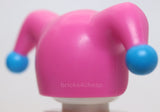 Lego Dark Pink Minifigure Headgear Jesters Cap with Dark Azure Pom Poms Pattern