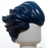 Lego Dark Blue Minifigure Hair Bushy Swept Back
