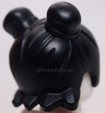 Lego Black Minifigure Hair Swept Back Widows Peak Space Buns Fringe in Back