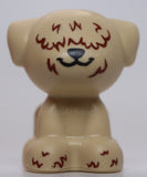 Lego Dog Mini Doll Style Puppy Standing Small Black Nose Mouth Hair Over Eyes