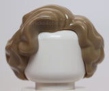 Lego Dark Tan Minifigure Hair Female Short Wavy with Side Part