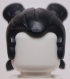 Lego Black Minifigure Hair Swept Back Widows Peak Space Buns Fringe in Back