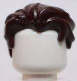 Lego Dark Brown Minifigure Hair Swept Back Slight Widows Peak Short Sideburns