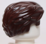 Lego Dark Brown Minifigure Hair Swept Back Slight Widows Peak Short Sideburns
