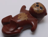 Lego Sea Otter Mini Doll Style Lying on Back Black Nose Medium Nougat Fur
