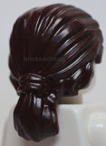 Lego Dark Brown Minifigure Hair Swept Back with Short Ponytail