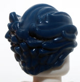 Lego Dark Blue Minifigure Hair Bushy Swept Back