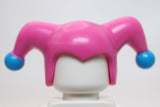 Lego Dark Pink Minifigure Headgear Jesters Cap with Dark Azure Pom Poms Pattern