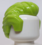 Lego Lime Hair Short Swept Back with Sideburns and Widow's Peak