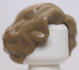 Lego Dark Tan Minifigure Hair Female Short Wavy with Side Part