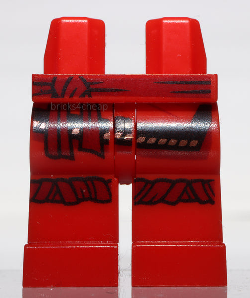 Lego Red Hips and Legs Black Gold Tunic Hem Sash Knee Wrappings