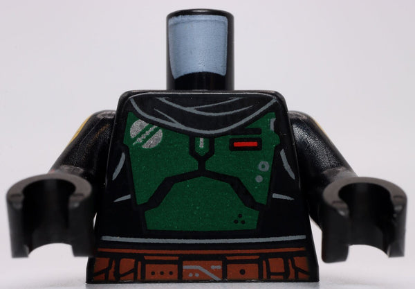 Lego Star Wars Black Boba Fett Torso Green Armor Breastplate Mandalorian Sleeve