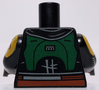 Lego Star Wars Black Boba Fett Torso Green Armor Breastplate Mandalorian Sleeve