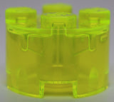 Lego 10x Trans Neon Green Brick Round 2 x 2 with Axle Hole